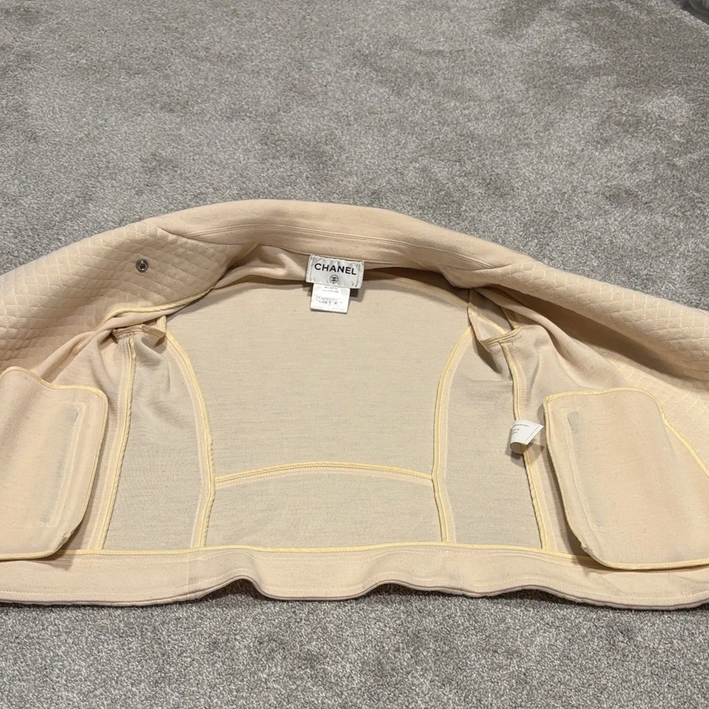 CHANEL Ivory Biker Jacket with Zipper Accents - Picture 12 of 15
